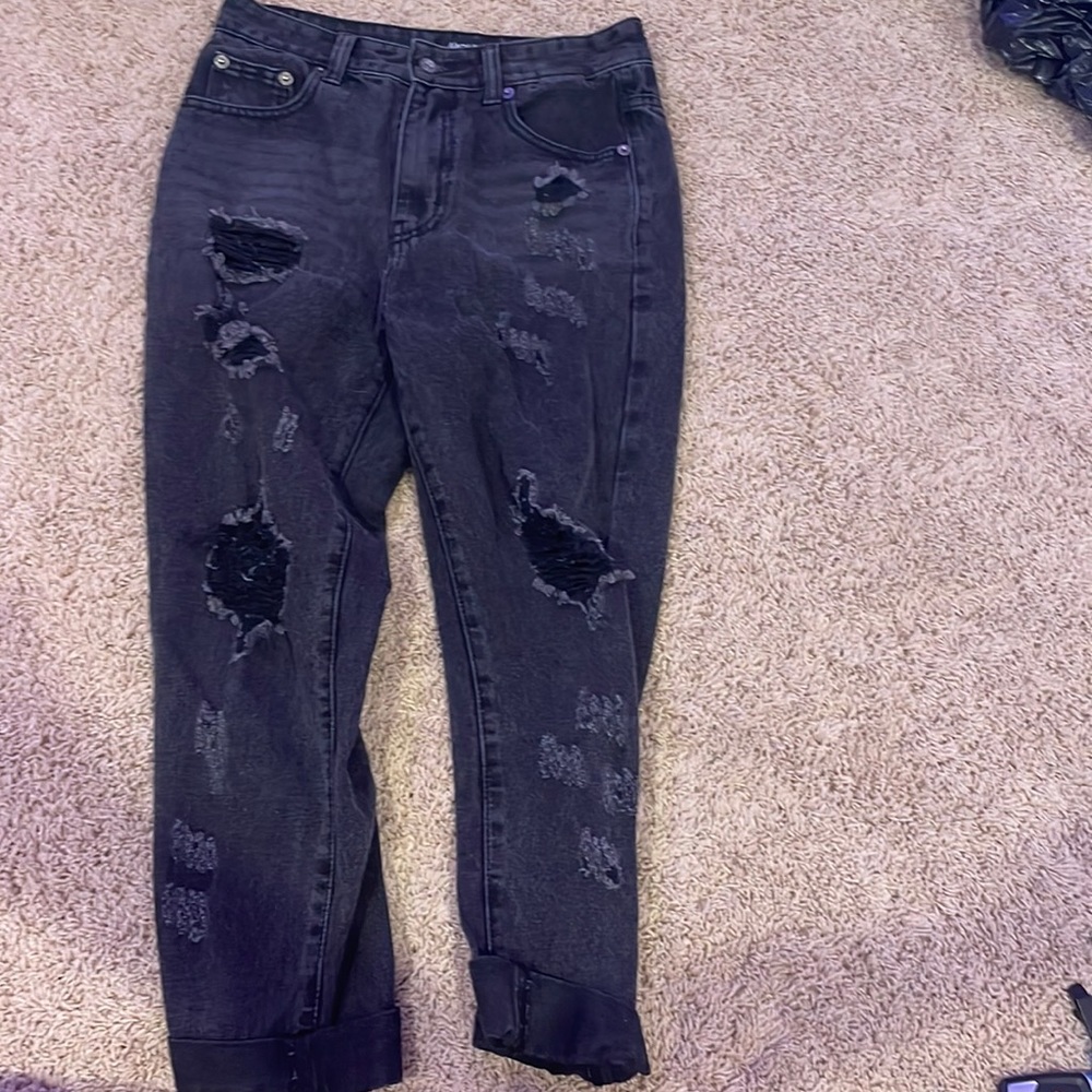 black ripped jeans